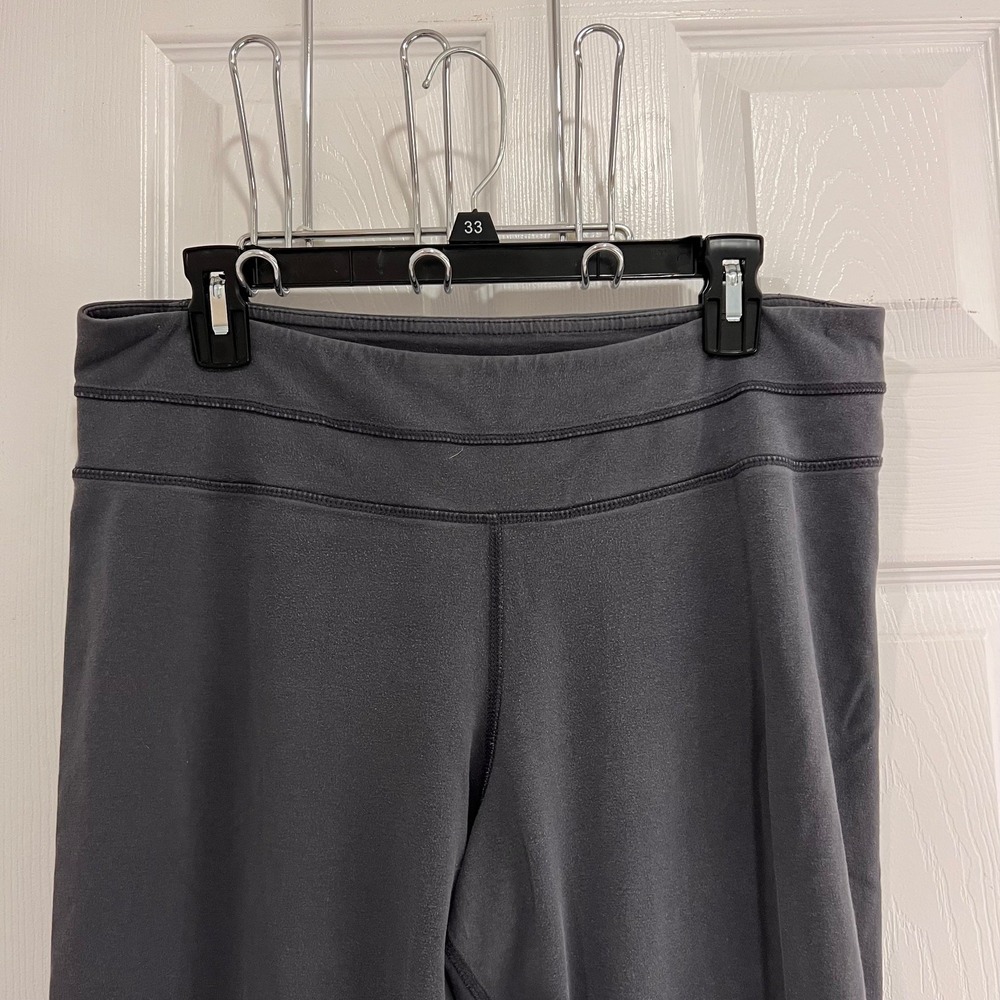 Old Navy Do a Little Yoga Pants Charcoal Grey Mid Rise Straight Leg Womens L - Picture 3 of 9